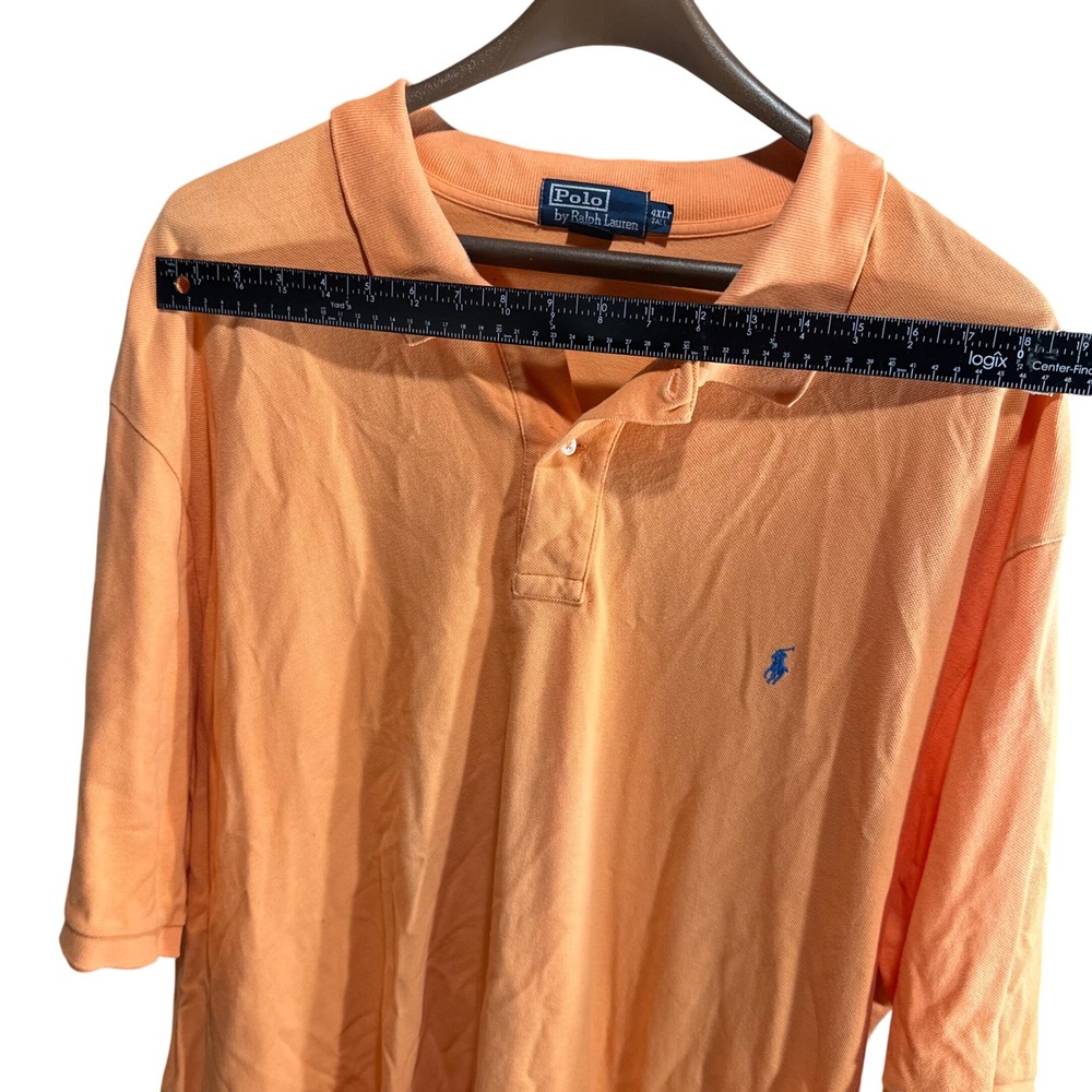 Polo Ralph Lauren Mens 4XLT Tall Orange Short Sleeve Golf Polo Shirt - Picture 6 of 8